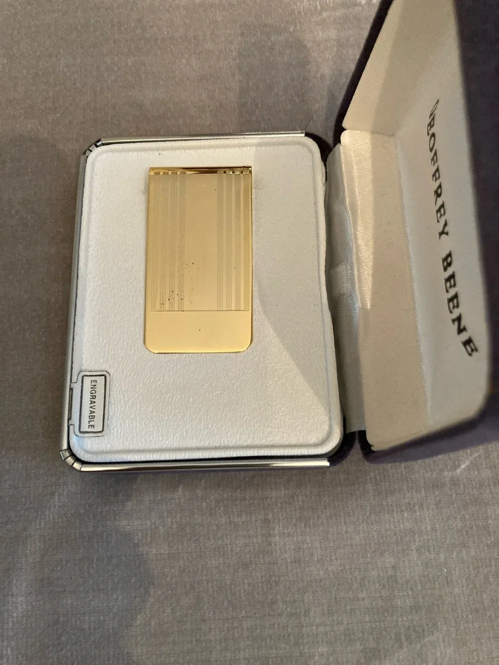 Geoffrey Beene Gold Striped Money Clip